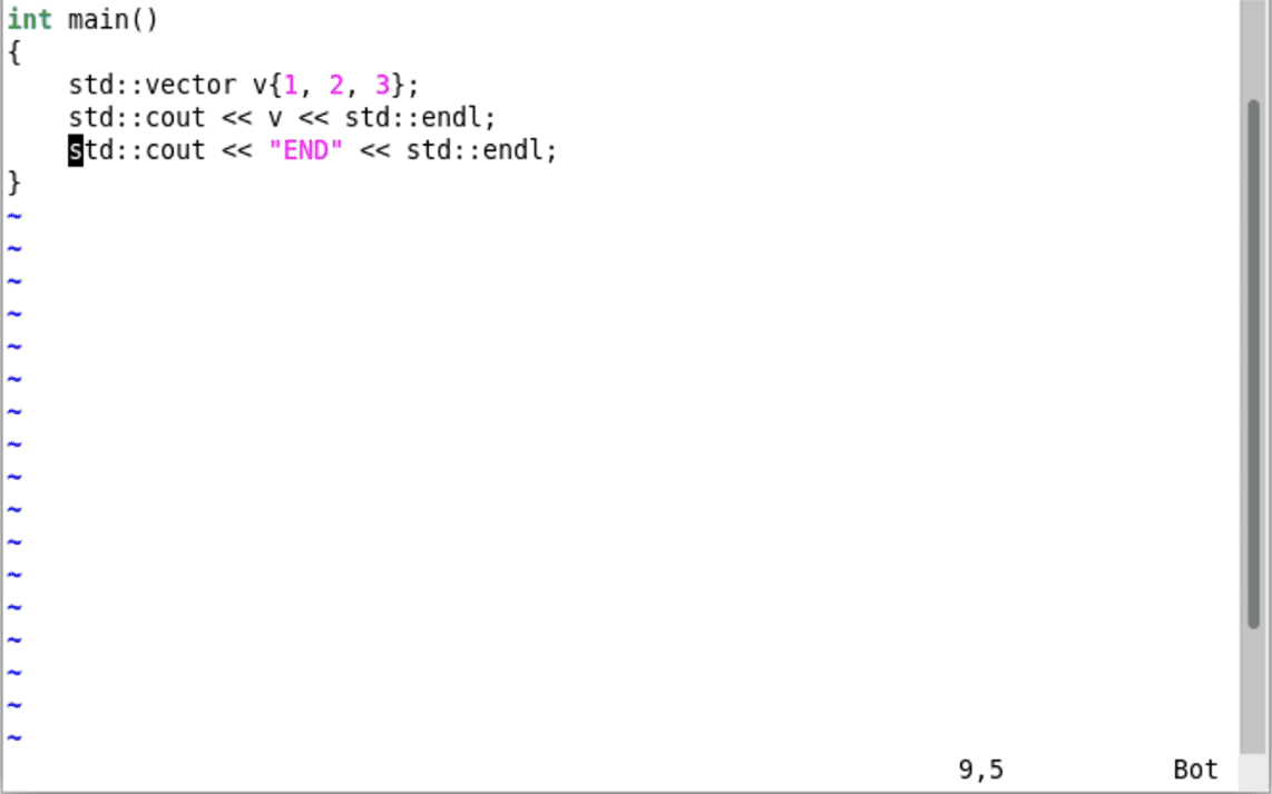 在 Vim 里进行调试的过程示例 Fig16.2
